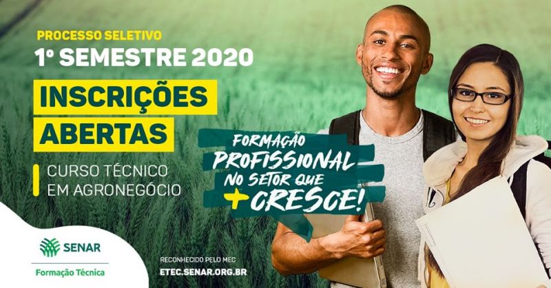 Senar abre inscrições para Curso em Agronegócio